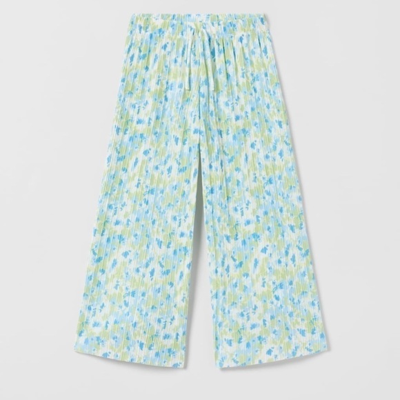 Zara Other - Zara Floral Micro Pleat Culottes